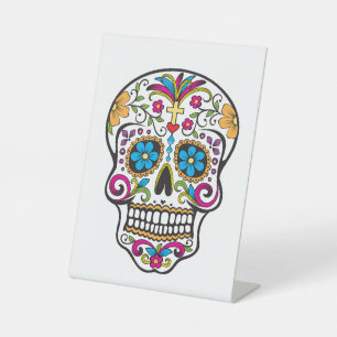 Sugar Skull Pedestal Sign