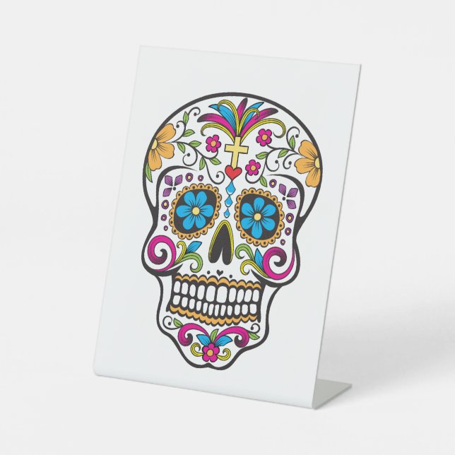 Sugar Skull Pedestal Sign (Front)