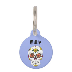 Sugar Skull Pet Tag