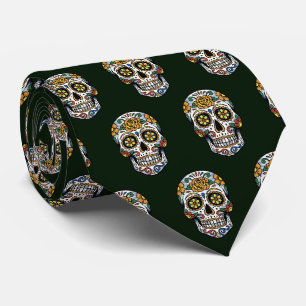 Sugar Skull Pop Art Dia de los Muertos Tie