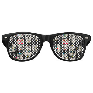 Sugar Skull Print  Retro Sunglasses