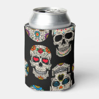 Sugar Skull Printed Can Cooler