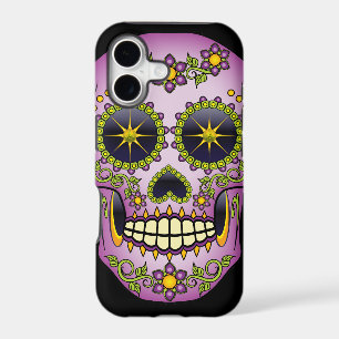 Sugar Skull Purple Floral Case-Mate iPhone Case