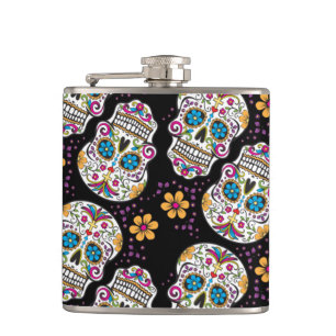 Sugar Skull Purple.png Hip Flask