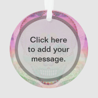 Sugar Skull Rainbow Heart Tree of Life Day of Dead Ornament
