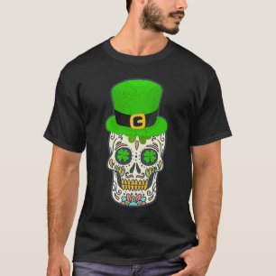 Sugar Skull Saint Patricks Day Of Dead Lucky Hallo T-Shirt