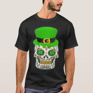 Sugar Skull Saint Patricks Day Of Dead Lucky Hallo T-Shirt