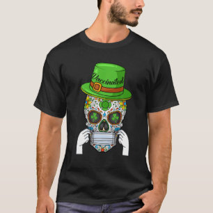 Sugar Skull Saint Patricks Day Of Dead Mask T-Shirt
