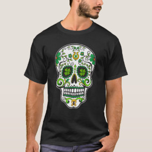 Sugar Skull Saint Patricks Day of Dead Men Women T-Shirt