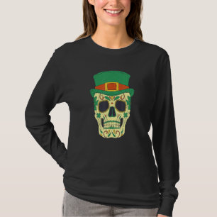 Sugar Skull Saint Patricks Day of Dead Mexican Men T-Shirt