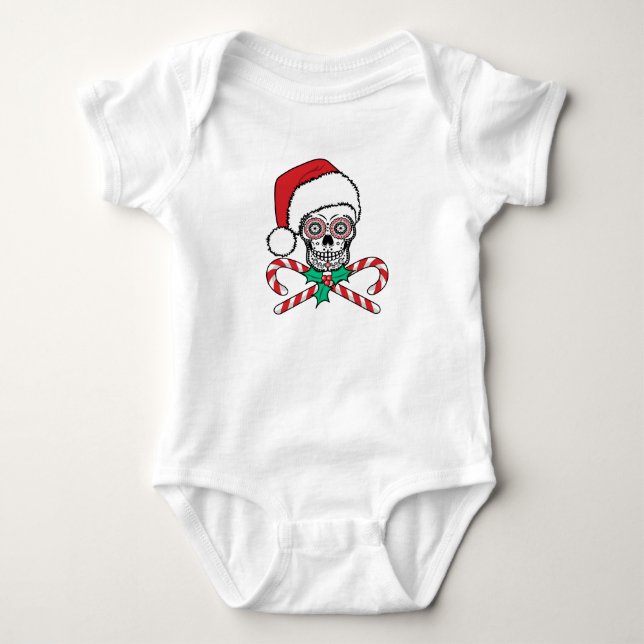 Sugar Skull Santa Baby Bodysuit (Front)