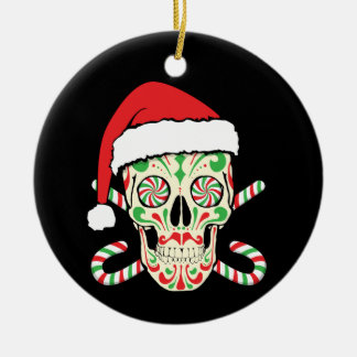 Sugar Skull Santa Ceramic Tree Decoration