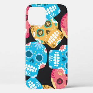 Sugar skull seamless background iPhone 12 case