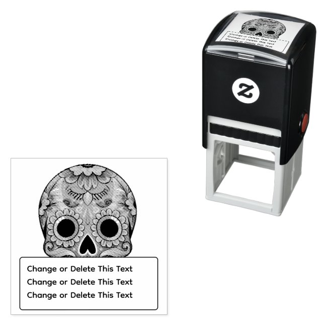 Sugar Skull Self-inking Stamp (In Situ)