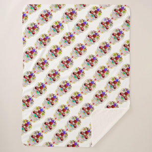 Sugar Skull Sherpa Blanket