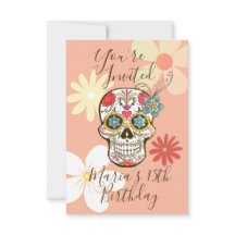 Sugar Skull Soft Peach Rose Hippy Floral