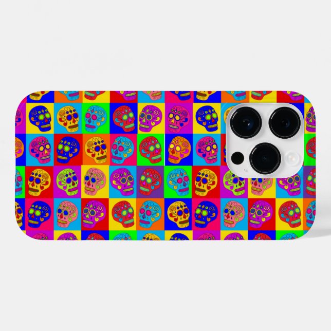 Sugar Skull Squares Case-Mate iPhone Case (Back (Horizontal))