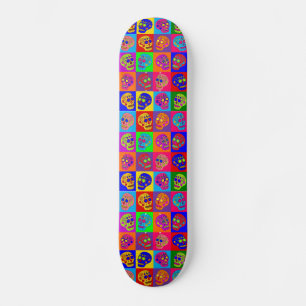 Sugar Skull Squares Skateboard