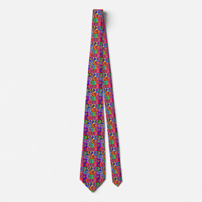Sugar Skull Squares Tie (Front)