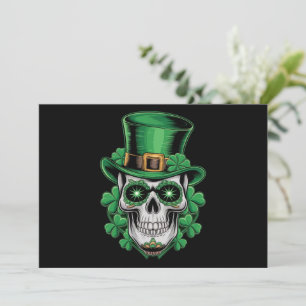 Sugar Skull St Patrick Day Lucky Shamrock  Invitation