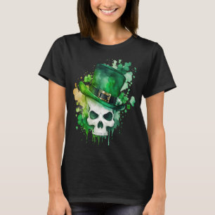 Sugar Skull St Patricks Day Irish Skull Leprechaun T-Shirt