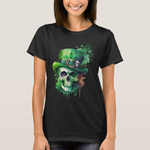 Sugar Skull St Patricks Day Irish Skull Leprechaun T-Shirt