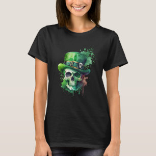 Sugar Skull St Patricks Day Irish Skull Leprechaun T-Shirt