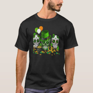 Sugar Skull St Patricks Day Of The Dead Women Men T-Shirt