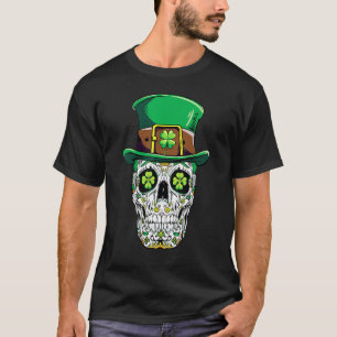 Sugar Skull St Patricks Day Of The Dead Women Men T-Shirt