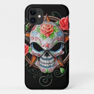 Sugar Skull Star, black iPhone 11 Case