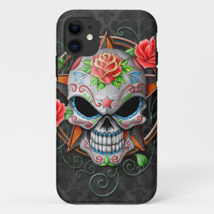 Sugar Skull Star, grey iPhone 11 Case