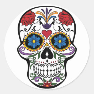 Sugar Skull Sticker White-Day of The Dead