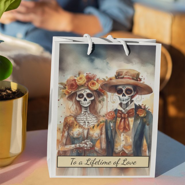Sugar Skull Sweetheart, custom Medium Gift Bag (Creator Uploaded)