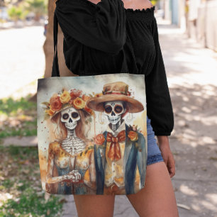 Sugar Skull Sweethearts, custom Tote Bag