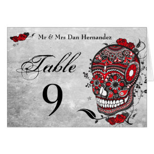 Sugar Skull Table Number Place Cards
