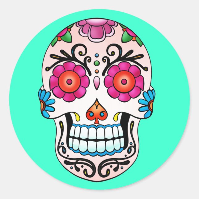 Sugar Skull - Tattoo Art Classic Round Sticker (Front)