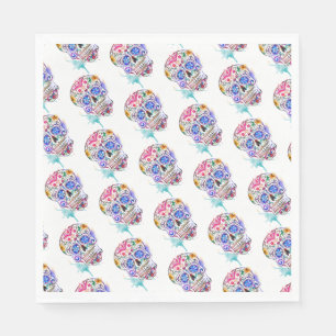 Sugar Skull Tattoo Day of the Dead Colourful Cool Napkin