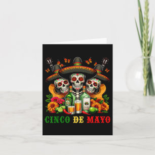 Sugar Skull Tequila Cinco De Mayo Mexican Fiesta C Card