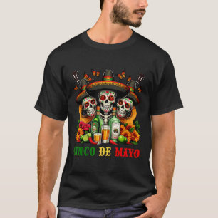 Sugar Skull Tequila Cinco De Mayo Mexican Fiesta C T-Shirt