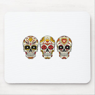 Sugar Skull Thanksgiving Day Cool Fall Autumn Skel Mouse Pad