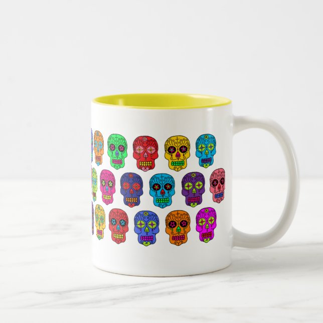 Sugar Skull Two-Tone Coffee Mug (Right)