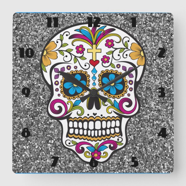 sugar skull Wall Clock (Front)