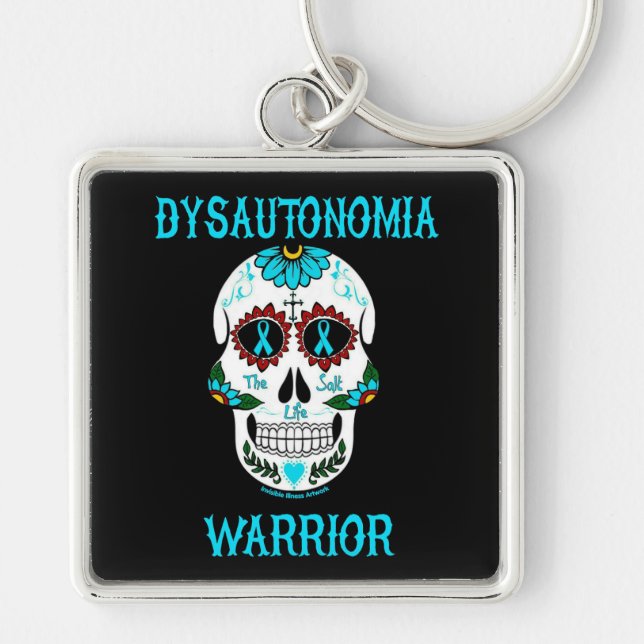 Sugar Skull/Warrior...Dysautonomia Key Ring (Front)