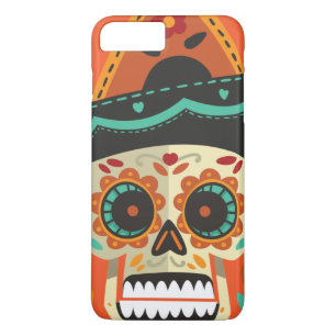 Sugar Skull with Hat Dia de Muertos   Phone Case