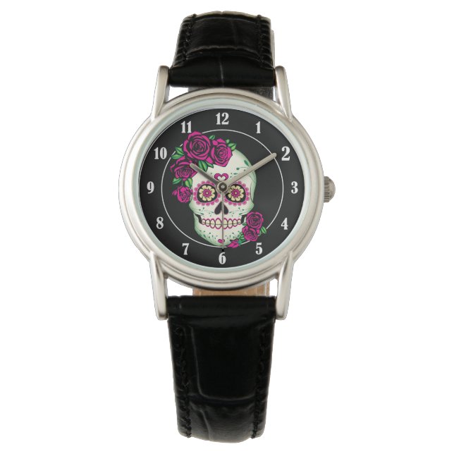 Sugar Skull with Roses Watch (Front)