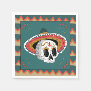 Sugar Skull with Sombrero Napkin