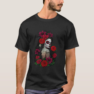 Sugar Skull Women De Los Muertos La Catrina Day Of T-Shirt
