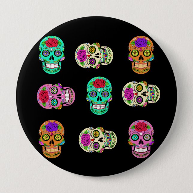 Sugar Skulls  10 Cm Round Badge (Front)