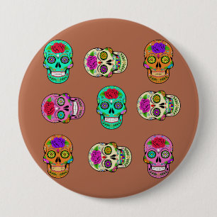 Sugar Skulls  10 Cm Round Badge