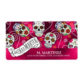 Sugar Skulls and Swirls Rose Red ID725